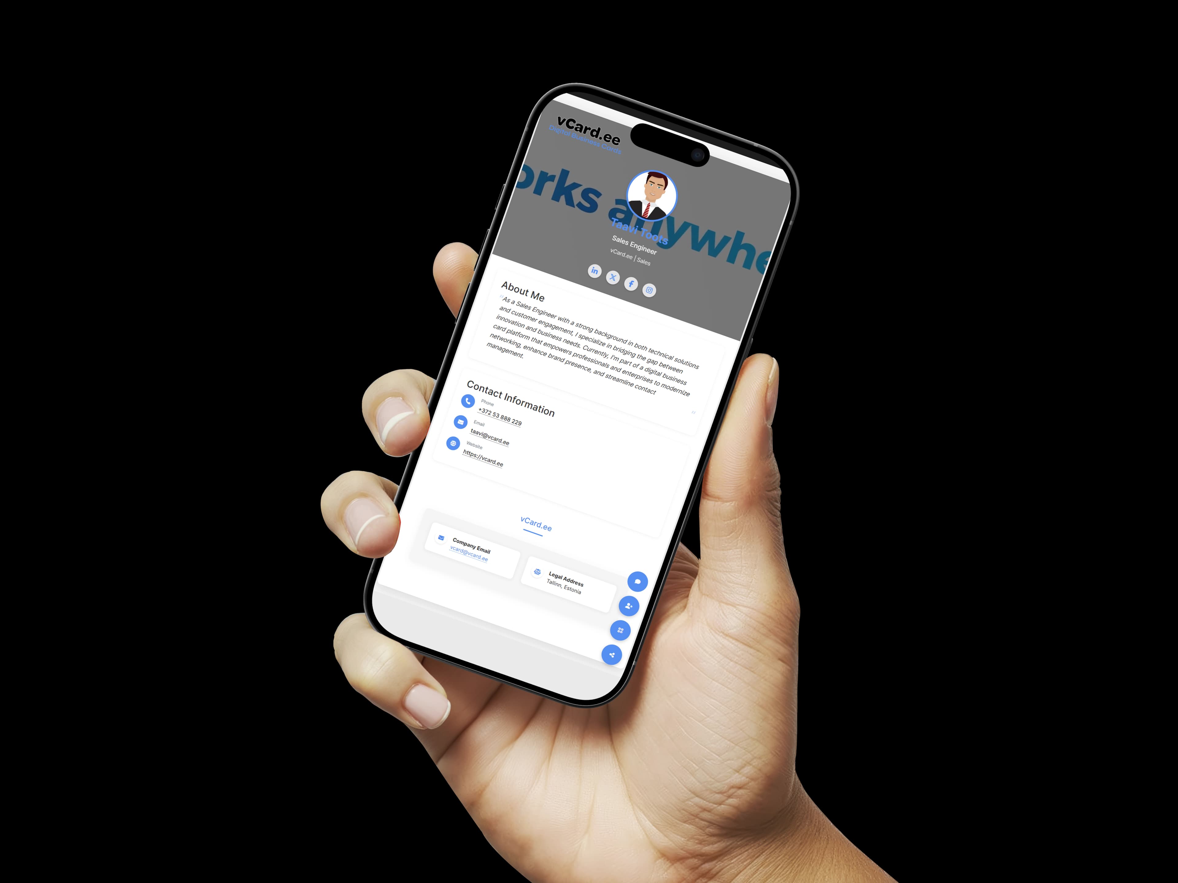 Mobile vCard Preview